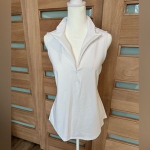 Tommy Bahama Aubrey Cassia White IslandZone Quarter Zip Mock Neck Top -…